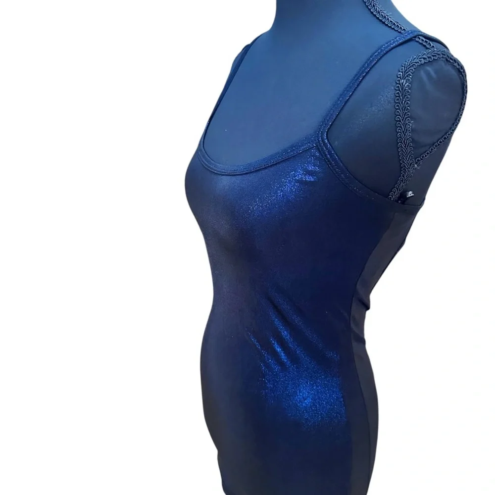 BKE Boutique Tank Dress Camisole Shimmering Midnight Blue Size M in EUC